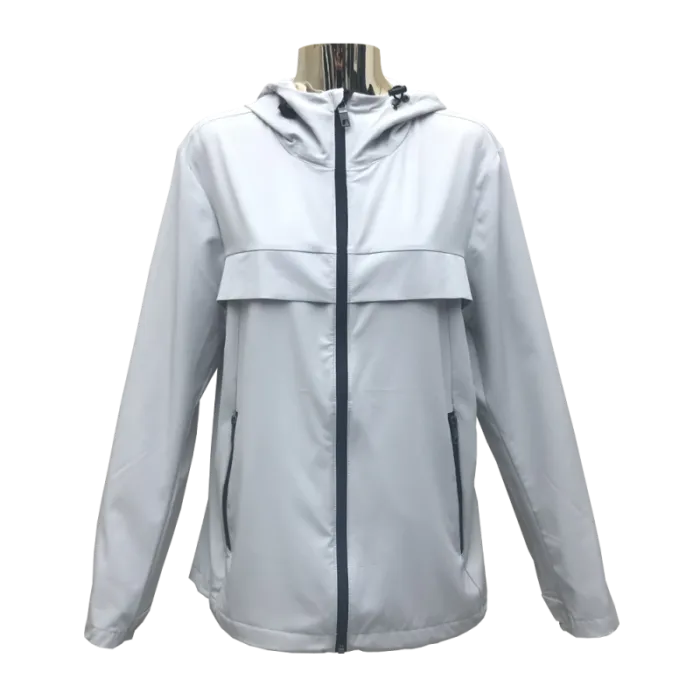 Yon sèl-kouch jakèt lejè fanm nan blan