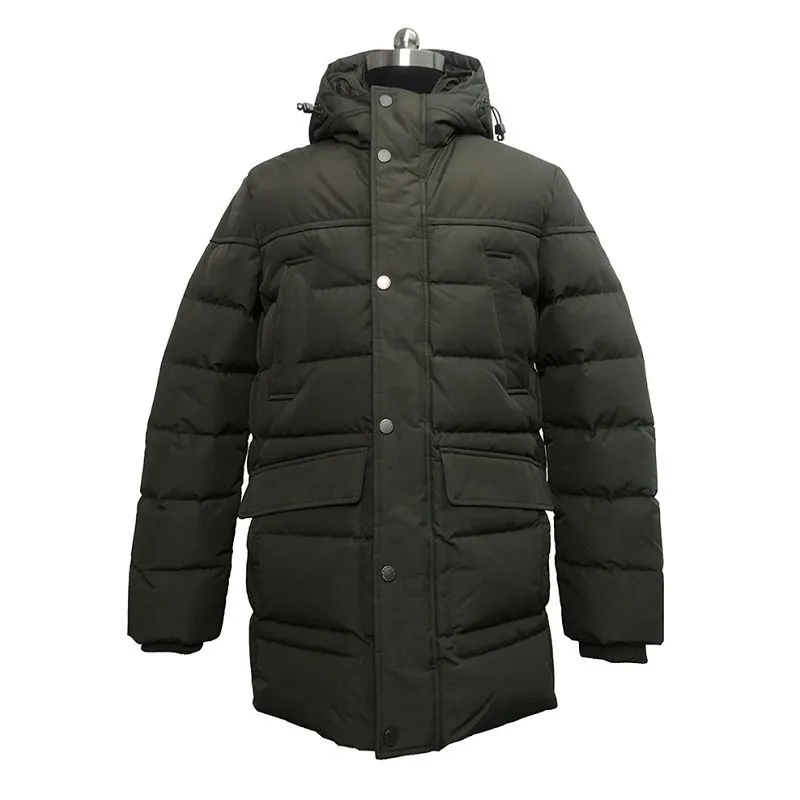 Jacket Puffer epè Gason ak Hood